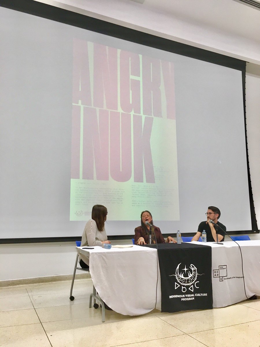 panvolta's tweet image. Inspired by the resilience and strength expressed in #angryinuk . Thank you @OCAD (Culture Shifts and the Indigenous Visual Culture Program) for today’s screening and conversation, “It’s time for a new model of animal activism” @Alethea_Aggiuq