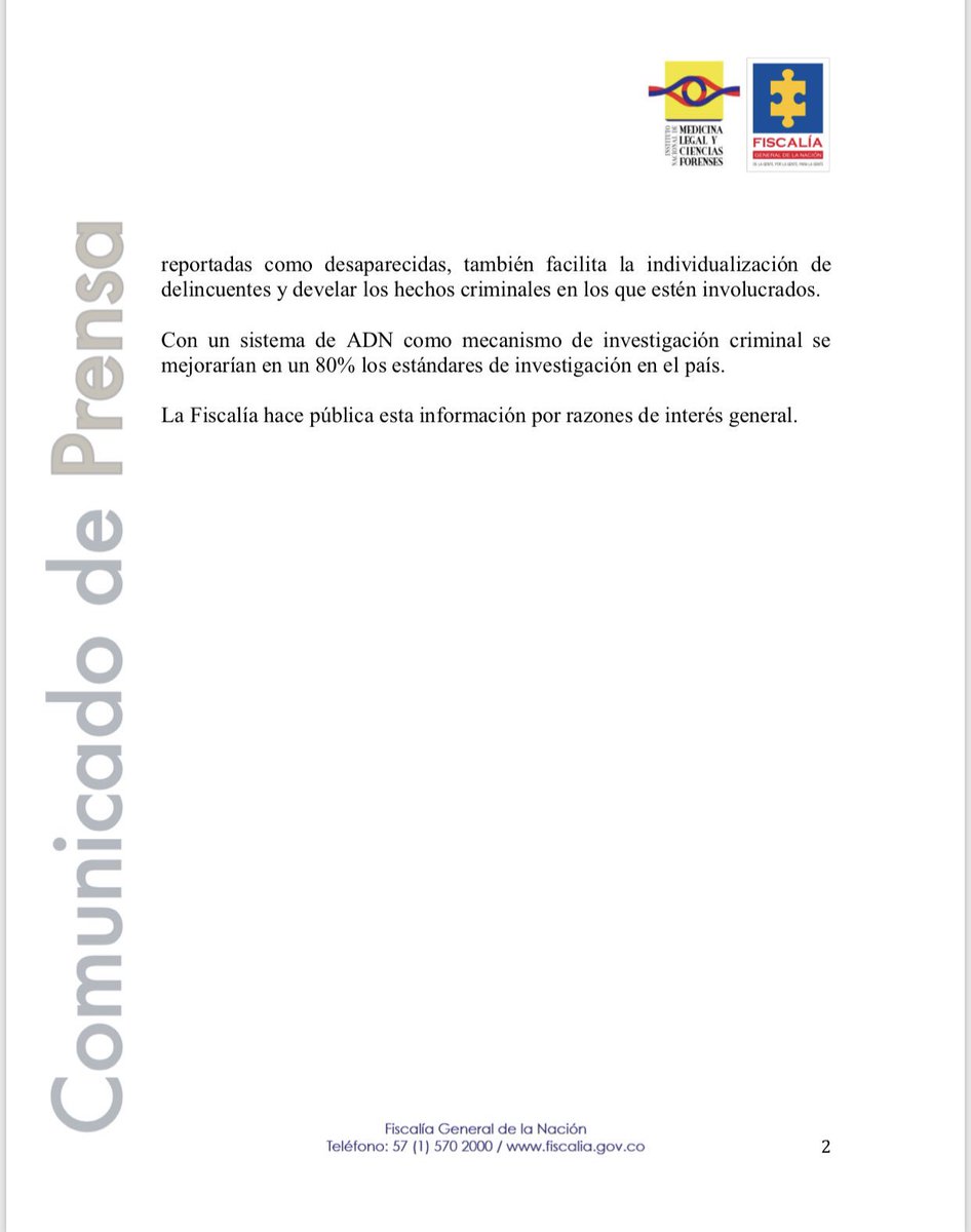 FiscaliaCol's tweet photo. #ATENCIÓN ADN permitió a #Fiscalía y @MedLegalColombi establecer las causas de la muerte de niña en #Fundación #Magdalena. La menor de 9 años de edad fue víctima de abuso sexual y asfixia mecánica. Posteriormente su cuerpo fue incinerado https://t.co/cpSq4cAnQt
