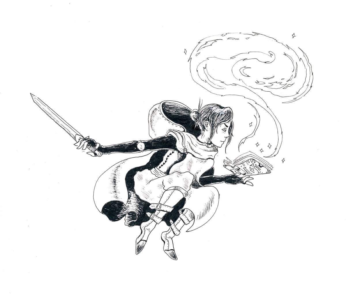 Hyydraworks's tweet photo. Inktober day 4, prompt: Spell. #inktober #inktober2018 #fantasyart https://t.co/Fki0BxyQIo