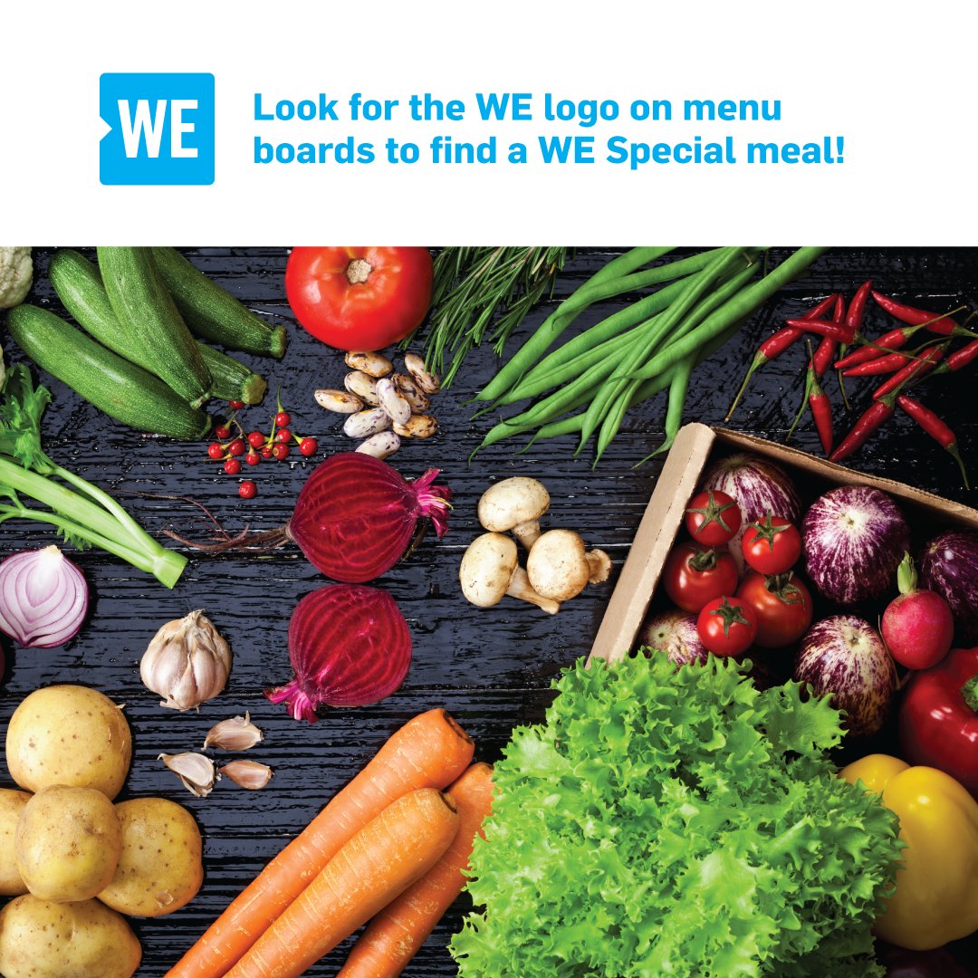 SAITChartwells's tweet photo. WE specials happen every week on campus at Artisan Deli &amp; Ruffnex Grill.
Help give a nutritious meal to a child each time you purchase a WE special meal. 
Track your impact by entering 709911 at https://t.co/72Dzq5HulC
#MetoWe #Chartwells #Sait https://t.co/U6YOcuvbxy