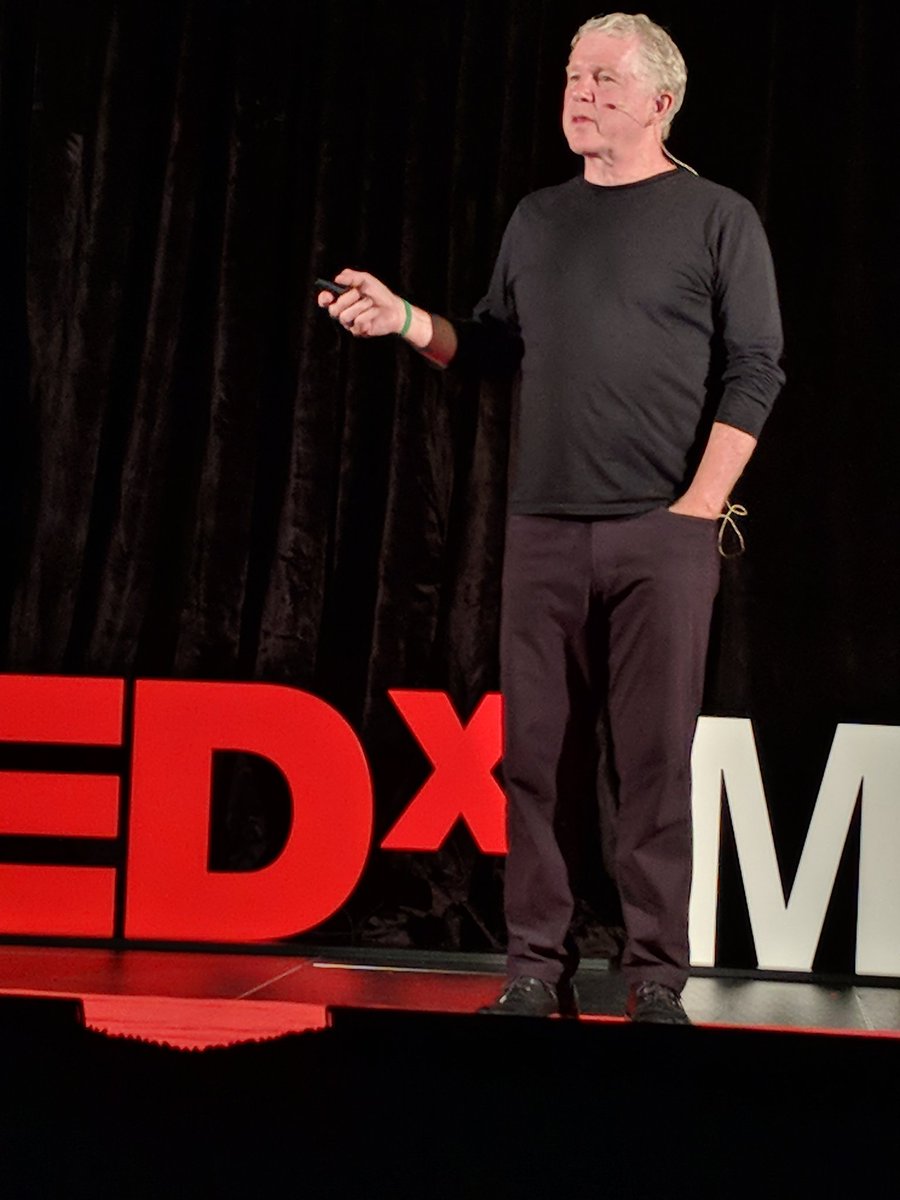 WorkScientist's tweet photo. Danny Graham invites us to ask, "What would I like to be *as* I grow up?" What a way to be present and fulfilled no matter what age. #tedxmsvu @IncByDesign #NSGovLab https://t.co/UX8Z52T2Re