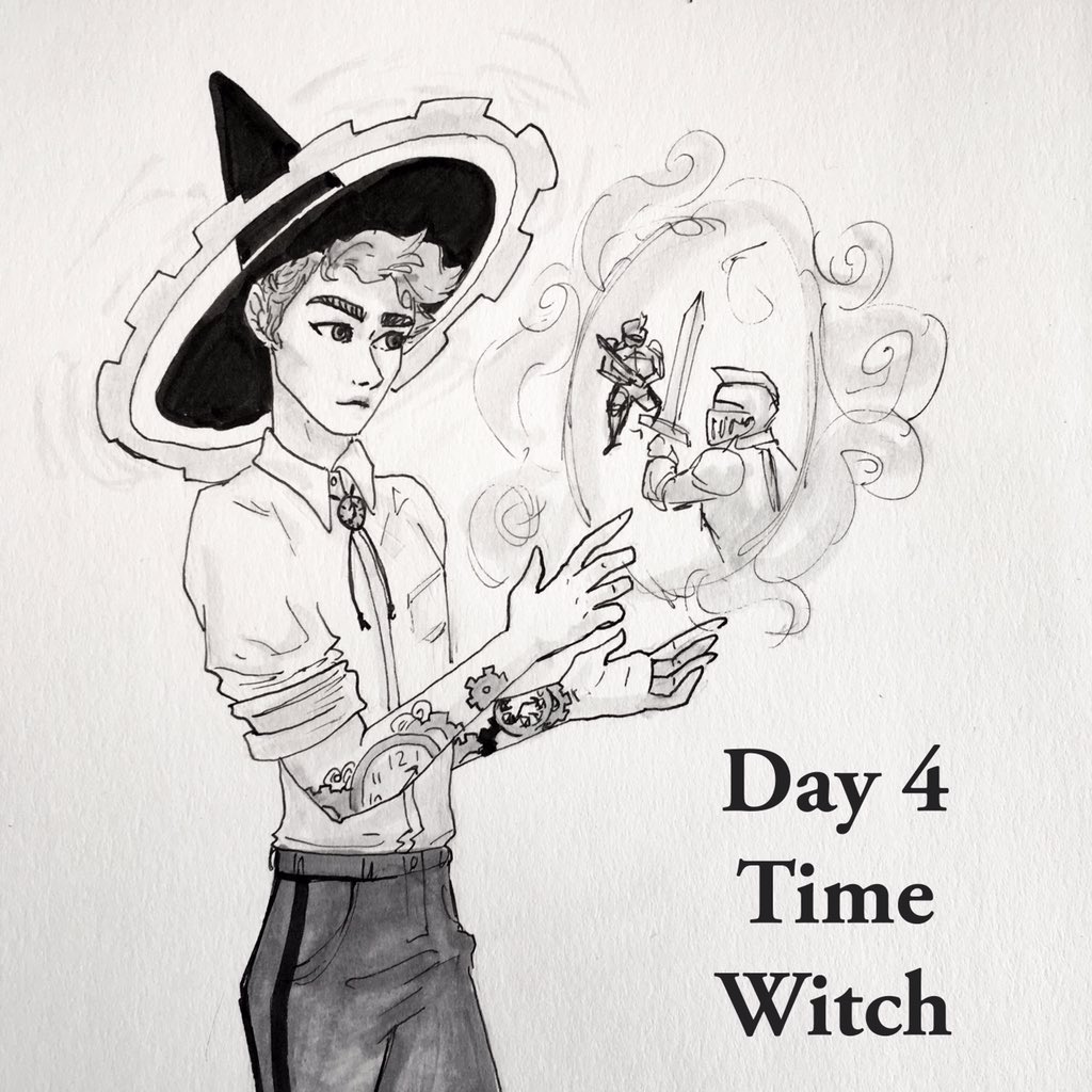 Lorelei 🌸 on X: Day 4 🕰 Time Witch I can't believe I've made it to day  for *knock on wood* I wanted to do a male witch a few times cause