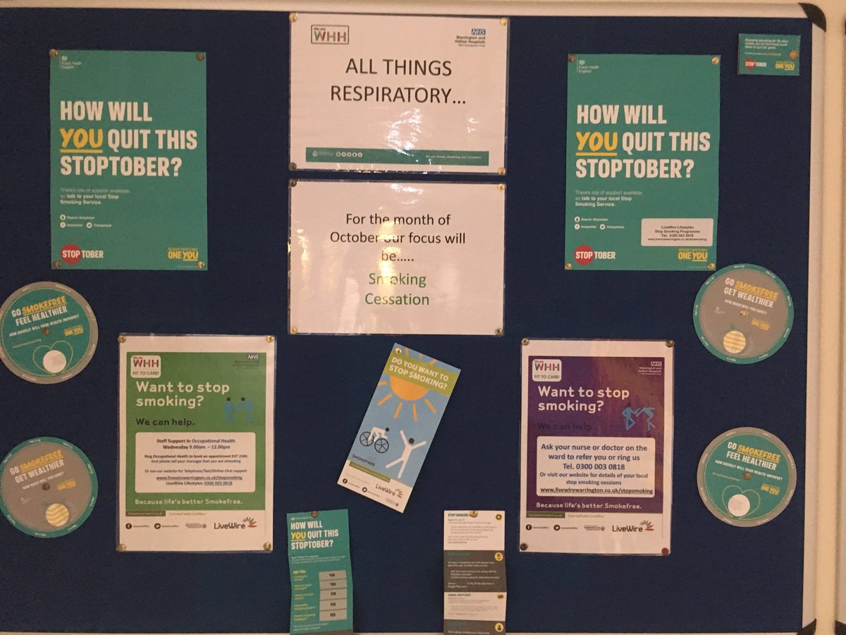 sarah_hargadon's tweet photo. Our new patient respiratory information board with new topics each month - promoting smoking cessation for Stoptober #PatientExperience #Stoptober @WHHNHS https://t.co/2aP7HCzN2P