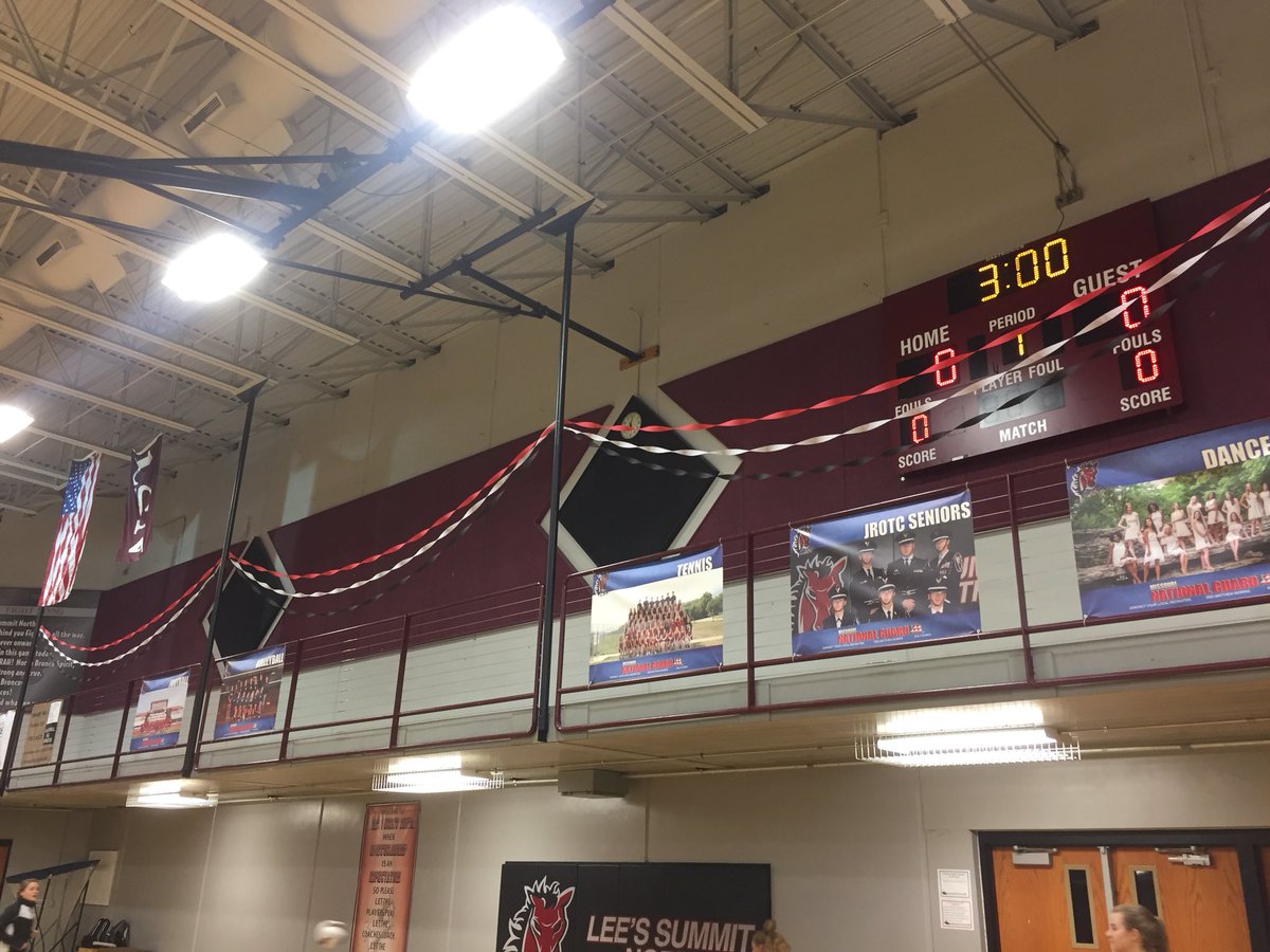 NorthBroncoVB's tweet photo. We're set up and ready to go for our St. Jude's gameday!! Come out and support your volleyball and a good cause! Super awesome raffle too! #TeamUpForStJudes https://t.co/EU1A0Z2CcJ
