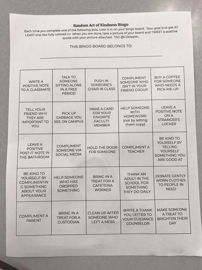CiliHealth's tweet photo. #SWAKclub met for the first time of the school year today. Here is our first challenge. Tag me in a twitter post when you complete 5 in a row! #StudentsWhoAreKind #SealedWithAKiss #spreadPositivity #SWAKit #beKINDyouCANTrewind https://t.co/QlZ8tVlf9c