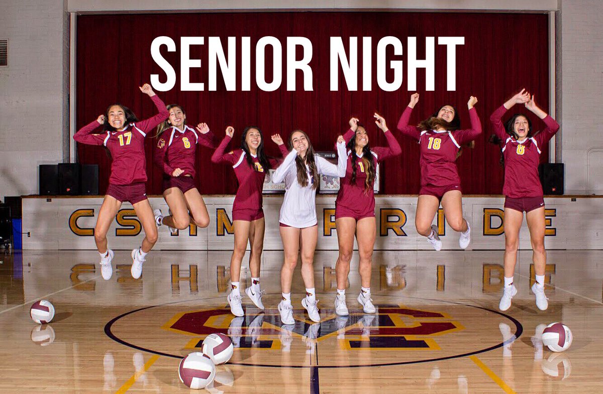 CSHMVolleyball's tweet photo. π₯SENIOR NIGHTπ₯Today is game day and we will honoring our senior players on their last home game of the season. Frosh at 4, JV at 5, & Varsity at 6. Come show your support for the teams and SENIORS. Senior acknowledgments will happen after the game. #cshmvb #seniornight #letseat https://t.co/f2MehZX9wW