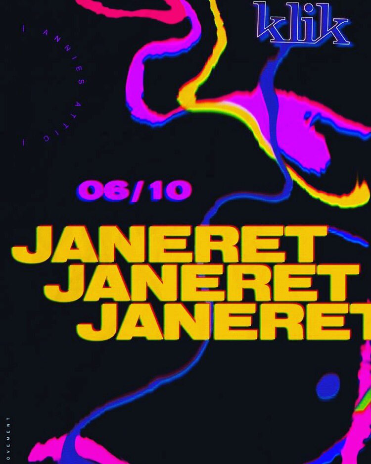 KlikMovement's tweet photo. This Saturday we are joined by Janeret. Lights down 💡 low. 😎 https://t.co/rH5pGfooEK