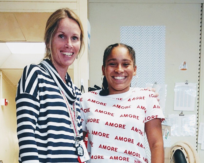 When your student has your family's name on her shirt, you have to take a picture during class! @NancyAmore1 @graceavoll @CypressDesignCo @tophcole170 @GreggAmore1 @megamoree @tessdiane @MartinWildcats