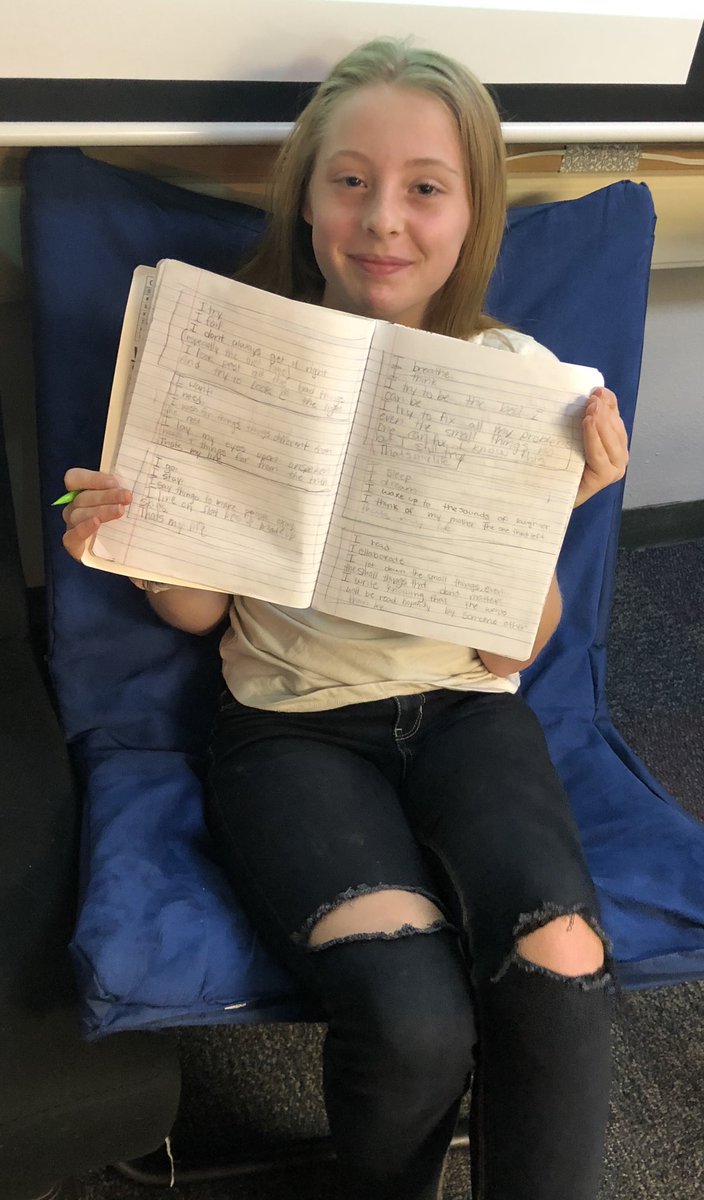 oldhamkc's tweet photo. When a student tells you they couldn’t stop writing last night! @NGMSgators @NKCSchools https://t.co/sgQNG3LflW