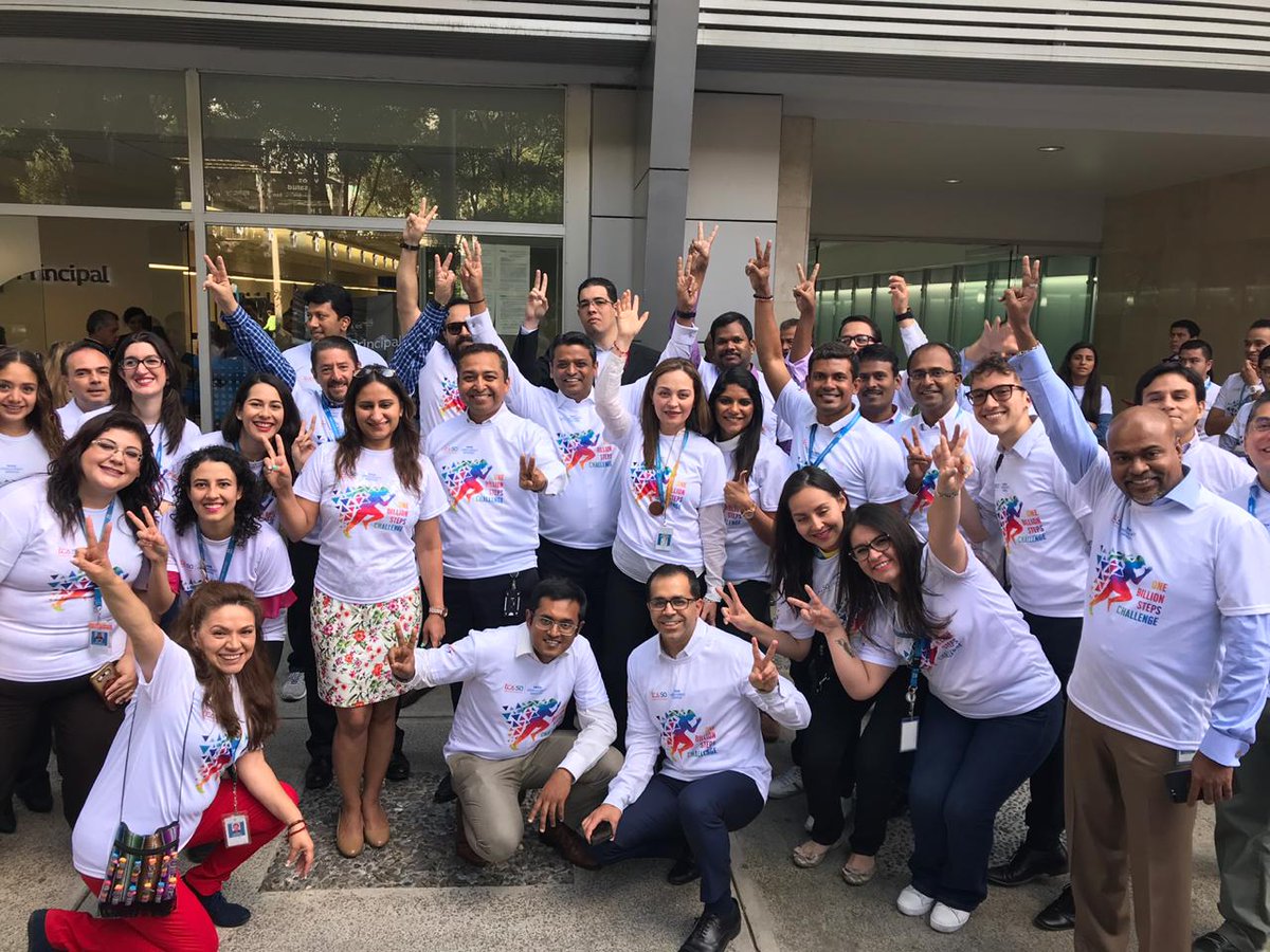 TCS_Latam's tweet photo. TCS México disfrutó del #1BillionSteps. Contamos con la participación del Equipo de Liderazgo: Novonil, Director de HR para Latam, Adriana Torres, Country Head de TCS México, Ashul Mehrotra, Directora de HR en México y Tushar Parikh, Segment Head para BFSI en Latam #OneTCS #Tcs50 https://t.co/yuS1lxcPVX