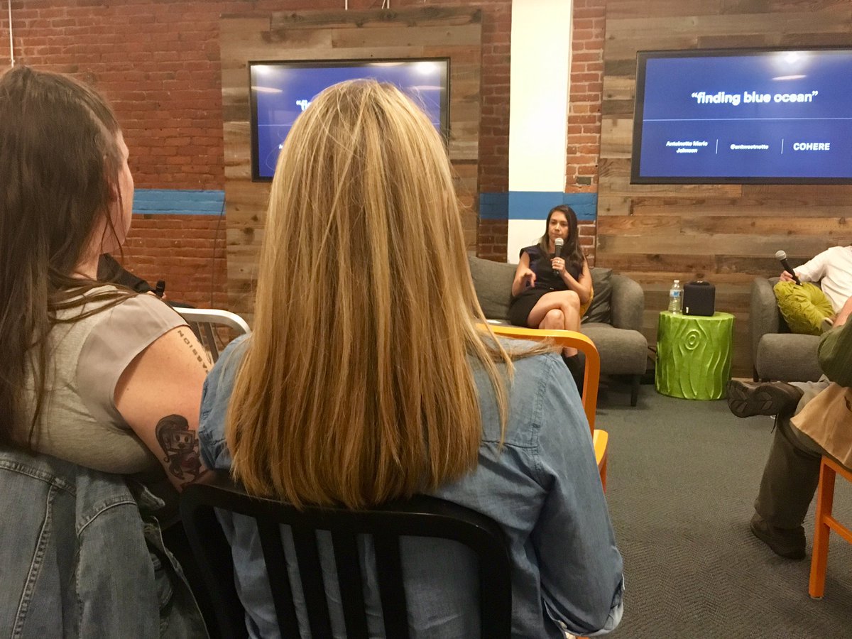 HeroDigitalHQ's tweet image. “If we’re all claiming innovation, we’re not all doing it. ‘Finding blue ocean’ to me is about going into areas most people are a little afraid of.” - @antweetnette of @cohere_co #designphilly #designpurpose