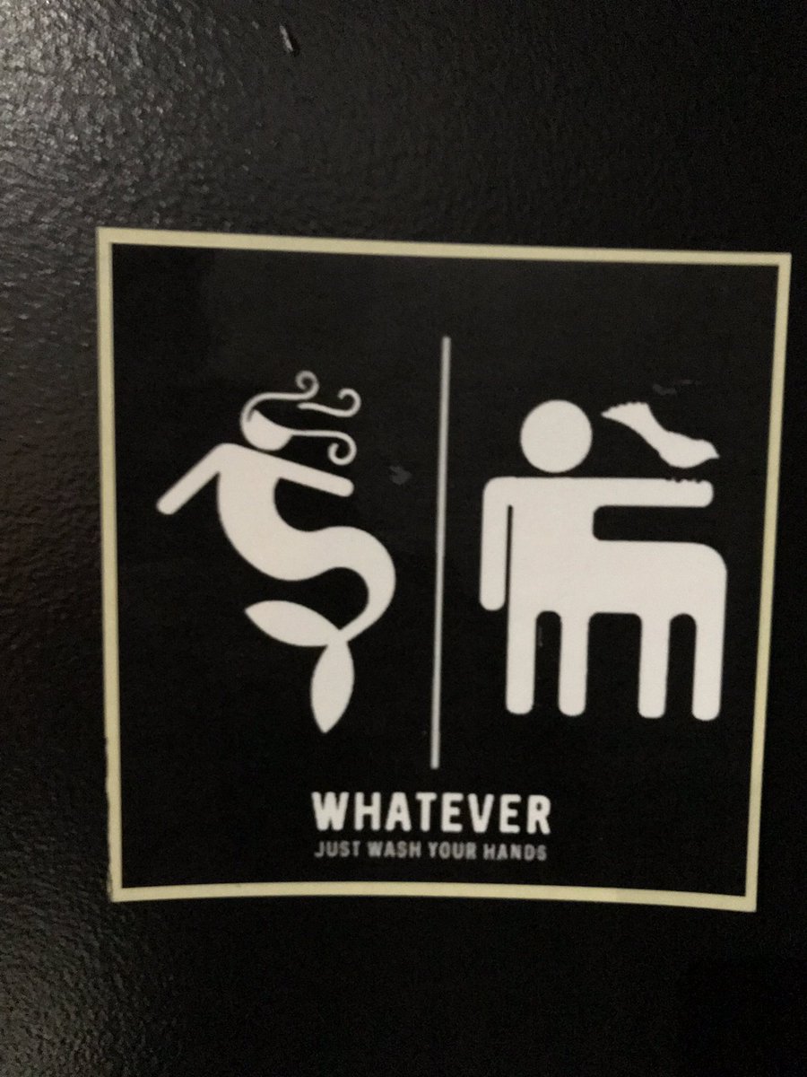popcultureview's tweet photo. The coolest bathroom sign ever? Yes, yes it is. #NYCC #DeGlomda #LastRitesGallery #DarbyLahger @LRgallery https://t.co/Ibg1Hm1CO9