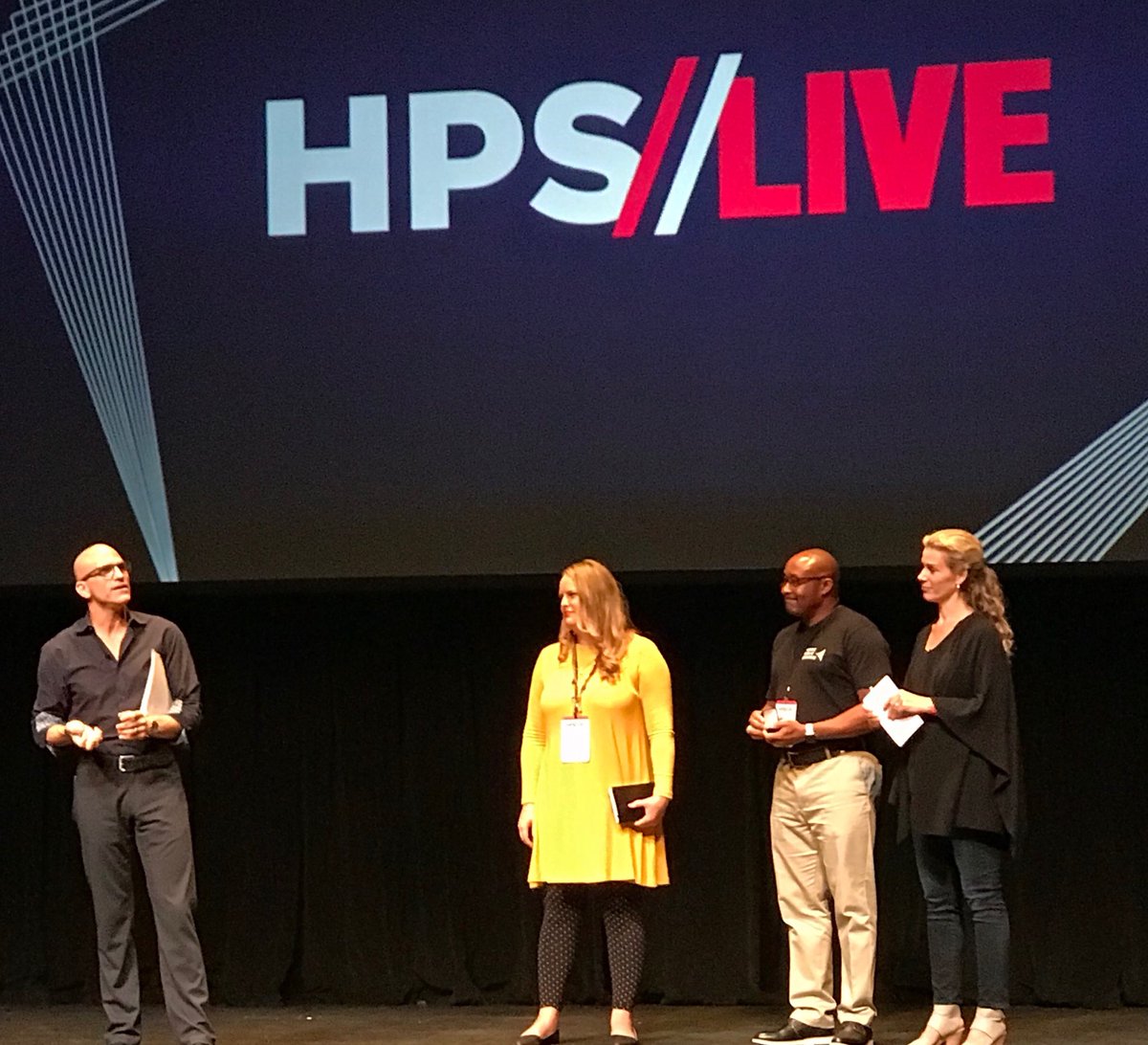 My dear friend ⁦<a href="/James_Widex/">James Martin</a>⁩ receiving a challenge coin from Michael &amp; Amy Port at #HPSLive in Philadelphia. Congrats my friend, you will save this world “one speech at a time”! “YES AND!”