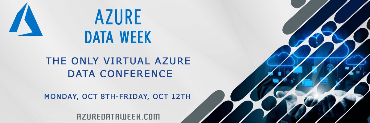 wadamj's tweet photo. Is your current project not rewarding? Treat yourself to #AzureDataWeek! Phase 1 of the #AzureDataWeek schedule is live. Register for only $29 to get access to all the sessions! https://t.co/66puxBjFXi #PowerBI #BigData #AI #AzureDW #CosmosDB #ManagedInstance #PowerApps #Azure https://t.co/zr3k8t3PUN