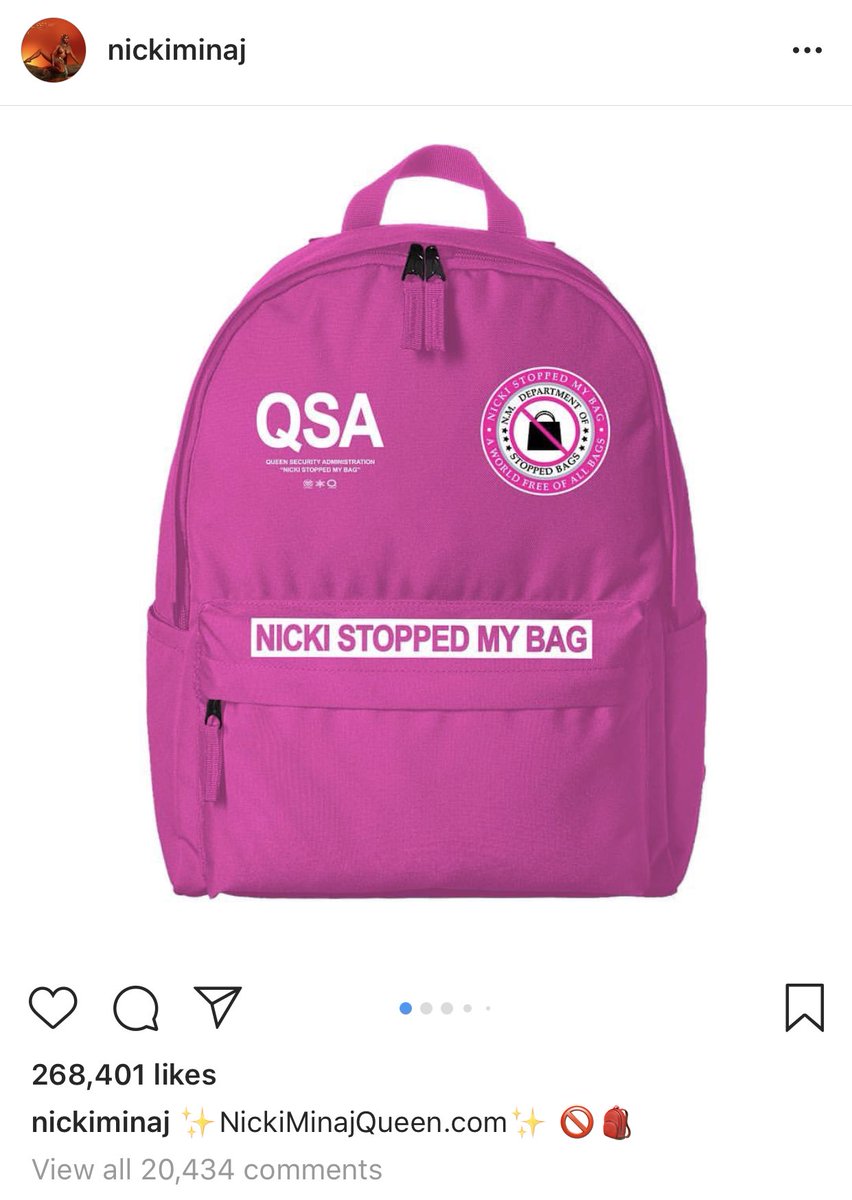 PopCrave's tweet image. In retaliation for Cardi B’s accusation that @NickiMinaj tried to “stop her bag,” Minaj released official “Nicki Stopped My Bag” merch.