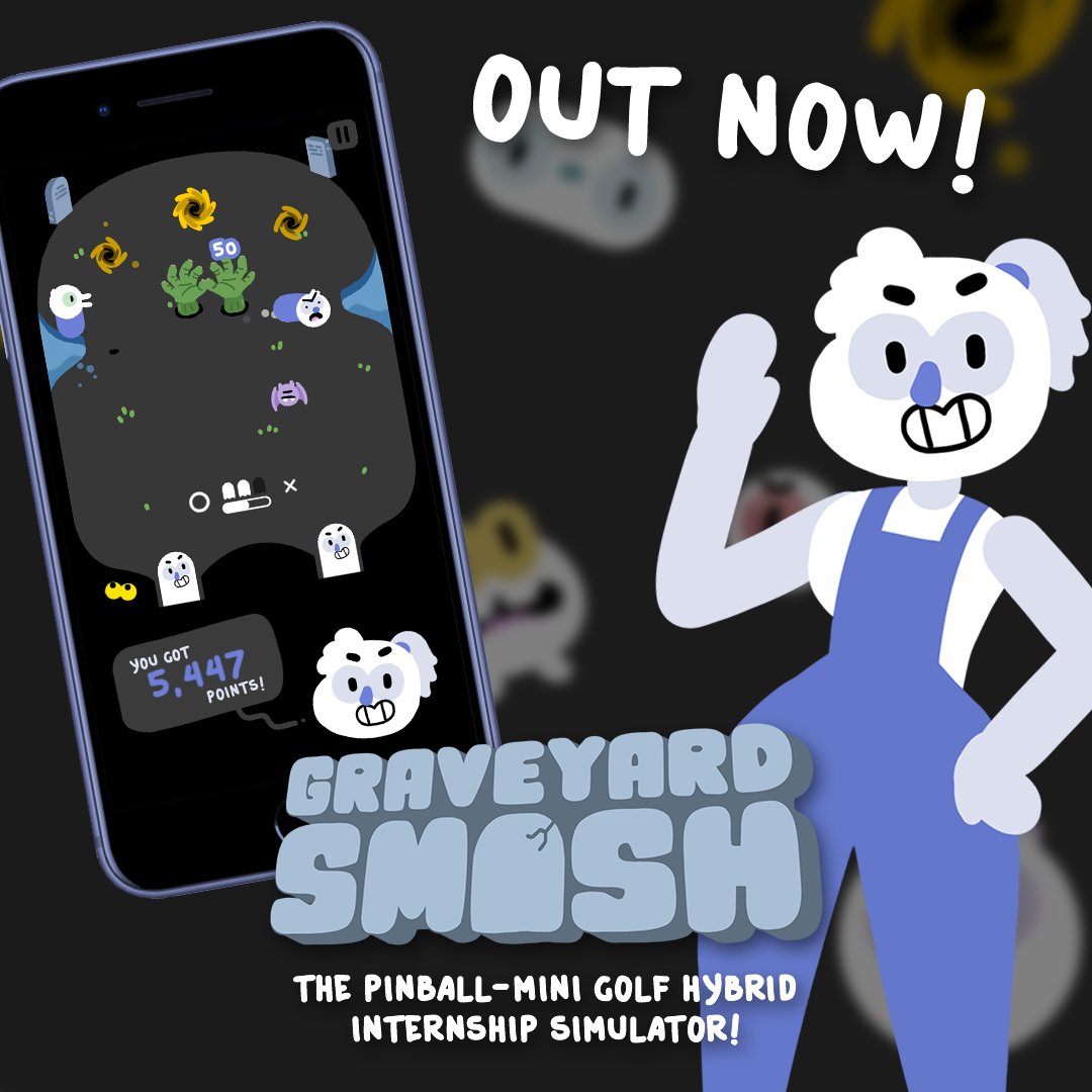 Hey everyone! #graveyardSmash is out now for #iOS! I hope you dig it!!!
bit.ly/graveyard_smash
.
.
.
#indieGame #indieDev #unity3d #gamedev #mobilegame #pinball #halloween #spooky