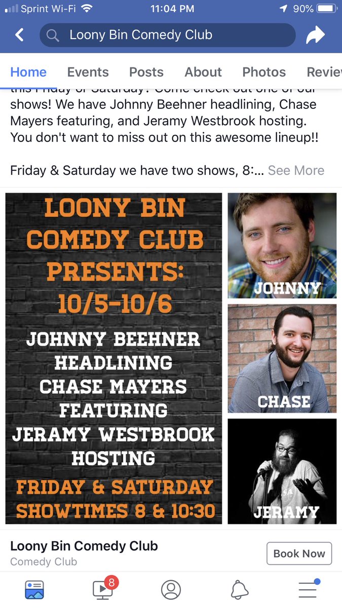 sandybunnychibi's tweet photo. Went to the @LoonyBinOKC saw @JeramyWestbrook , @chase_mayers and @johnnycomic hilarious bought both comics shirts and Jeramy was #hilarious and my #firstcomedyclub and some blond German chick told us that she miscarried a lot lol poor #firsthecklers #nightoffirst #comdians https://t.co/99RUyTXGwr