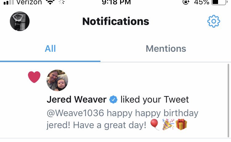 Guys! Jered Weaver! Like my birthday message! I m so happy!    thank u! 
