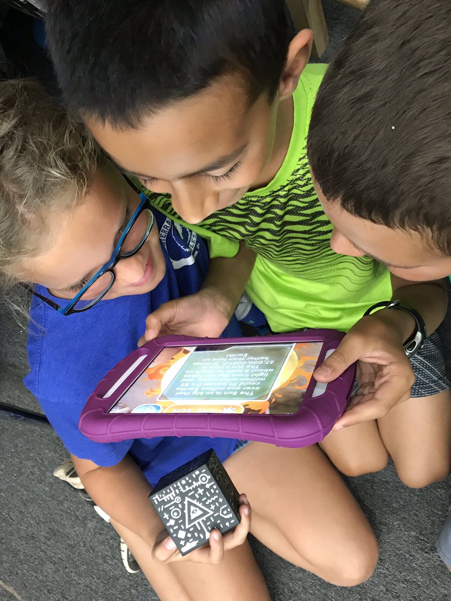 cdfnchico's tweet photo. Third graders finishing up Lost in Space with Merge Cube’s Galactic Explorer. Love the sound of active, engaged learning! @SierraViewElem @ChicoUSD #sierraviewrocks #frosteeztech https://t.co/ML2f8QfdQZ