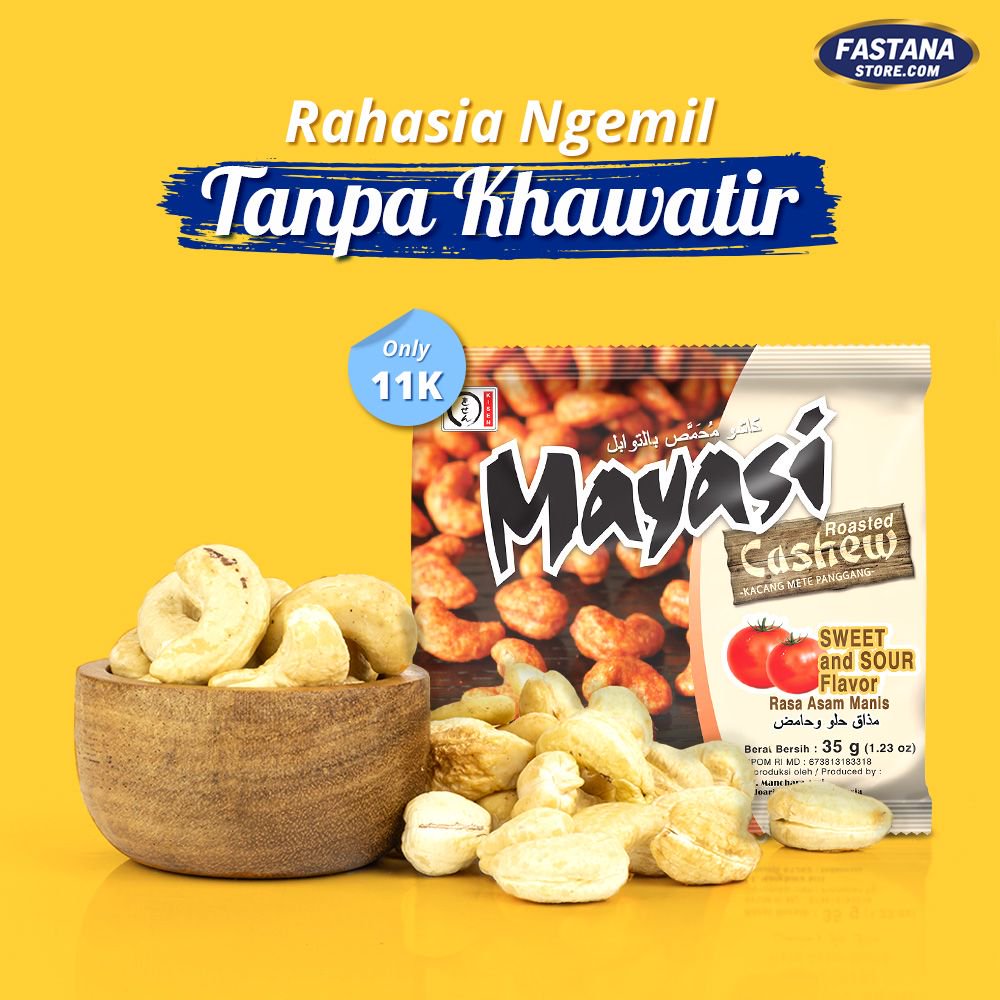 kapalapistore's tweet photo. Selain mengandung vitamin E, K, dan B6, kacang mete juga punya banyak kandungan mineral yang penting buat kesehatan tubuh, sehingga bisa membantu mencegah kanker dan menjaga kesehatan jantung. Yuk ngemil kacang mete yang sehat dari Mayasi di #FastanaStore. #FunFactFastana⠀ https://t.co/jnNNHBYMUx