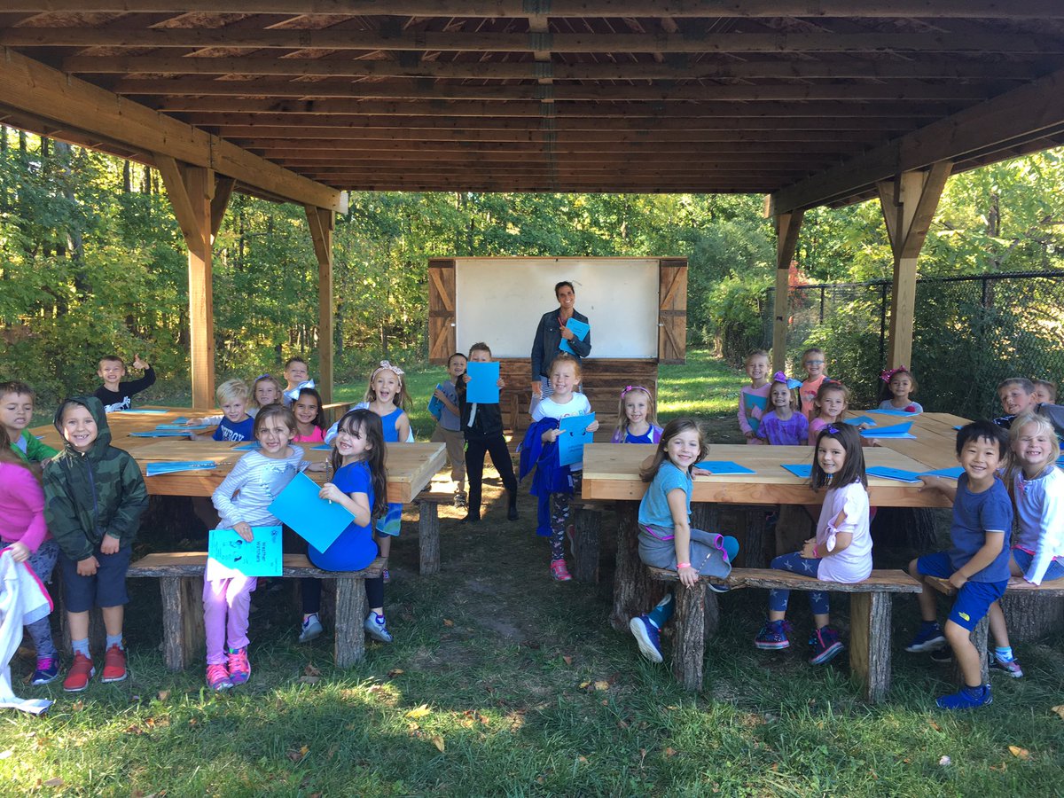 First graders study the weather in our outdoor classroom. <a href="/hutchingsele/">Hutchings Elementary</a>