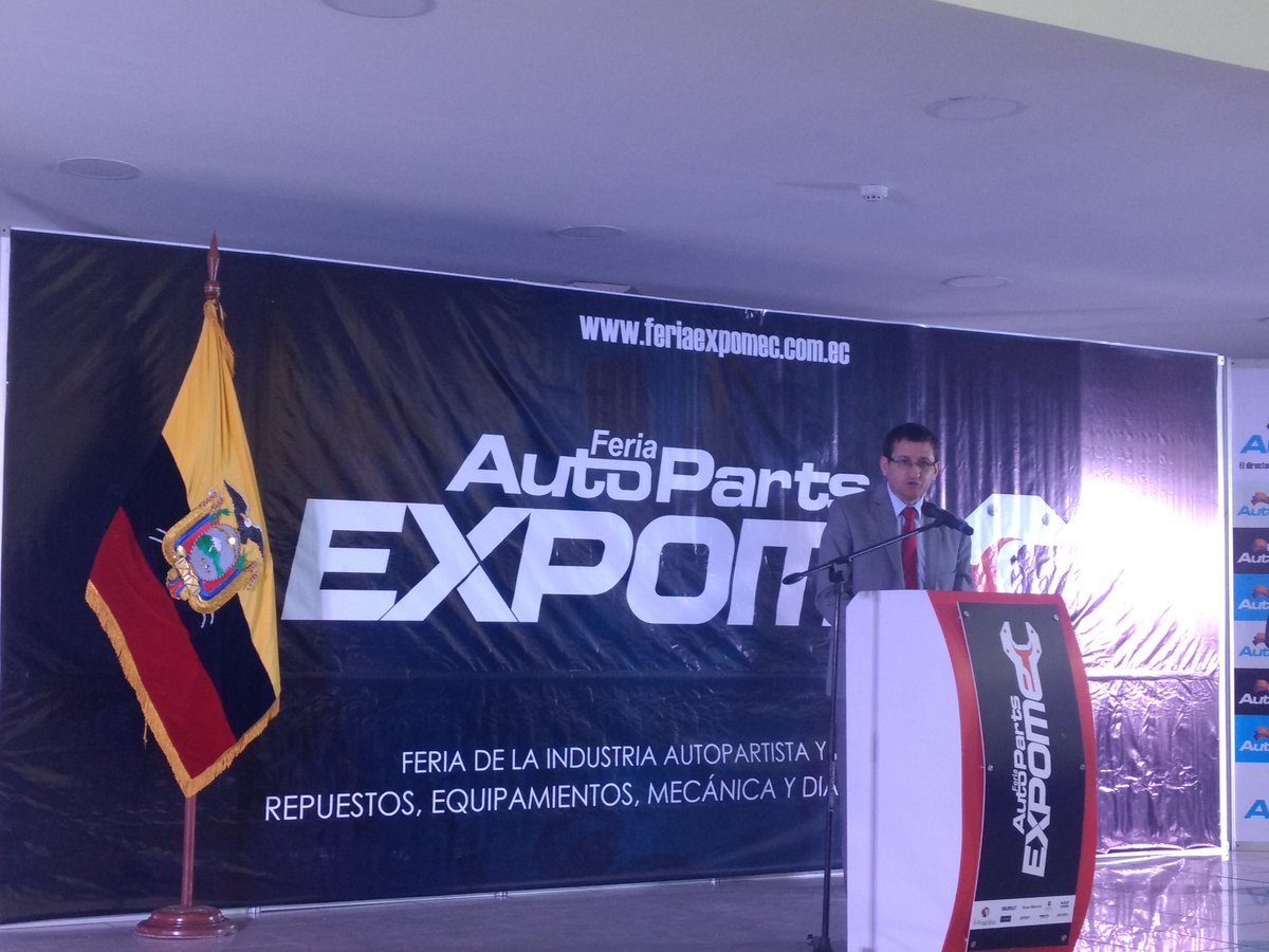 CinaeEc's tweet photo. @davidmolinam, Director Ejecutivo de la #Cinae presente en la Inauguración de la VI Feria Internacional #Expomec 2018. Nos habla sobre la importancia del sector autopartista en la Industria Nacional. https://t.co/s7tvr8z8Ib