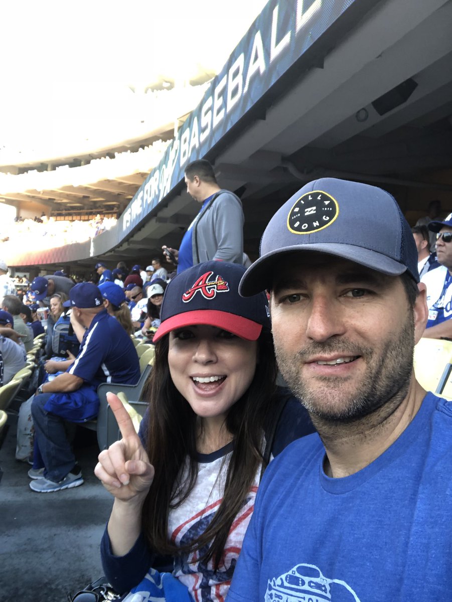AimeeBezerra's tweet photo. Love me some post season baseball especially when I get to see my @Braves in it!  Go Braves! #BeatLA #BravesGirl ❤️⚾️❤️ https://t.co/zxouGGVmah