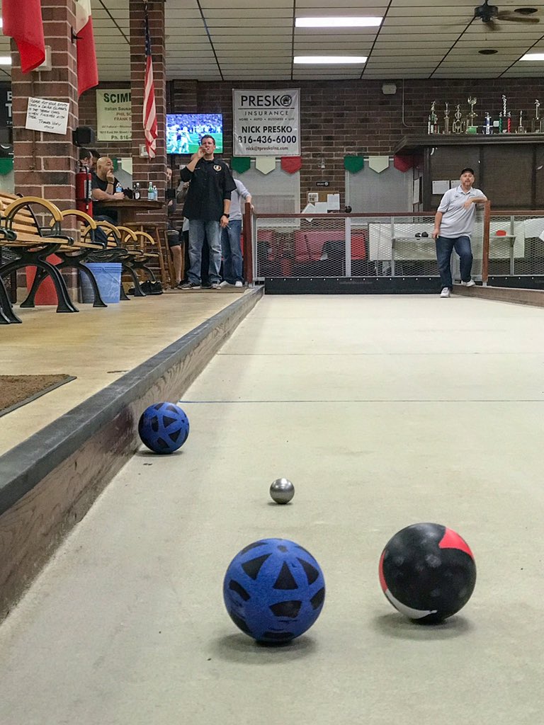 asockc's tweet photo. Our Men’s Bocce League started with 16 teams competing tonight and several on first week byes. #ItalianAmerican #Bocce #SuperMartel #ColleoniBocce https://t.co/87NPuKtqmd