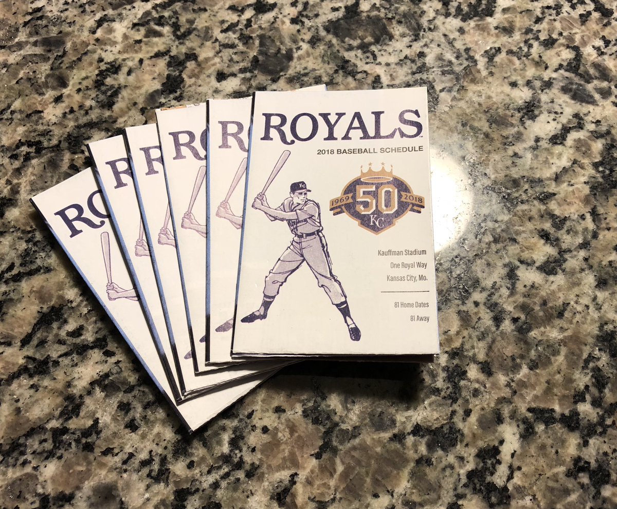 MattfromKC's tweet photo. Anyone want a #Royals50 schedule? Found a few. Happy to mail to anyone who lives outside KC https://t.co/meEsZbTjdw