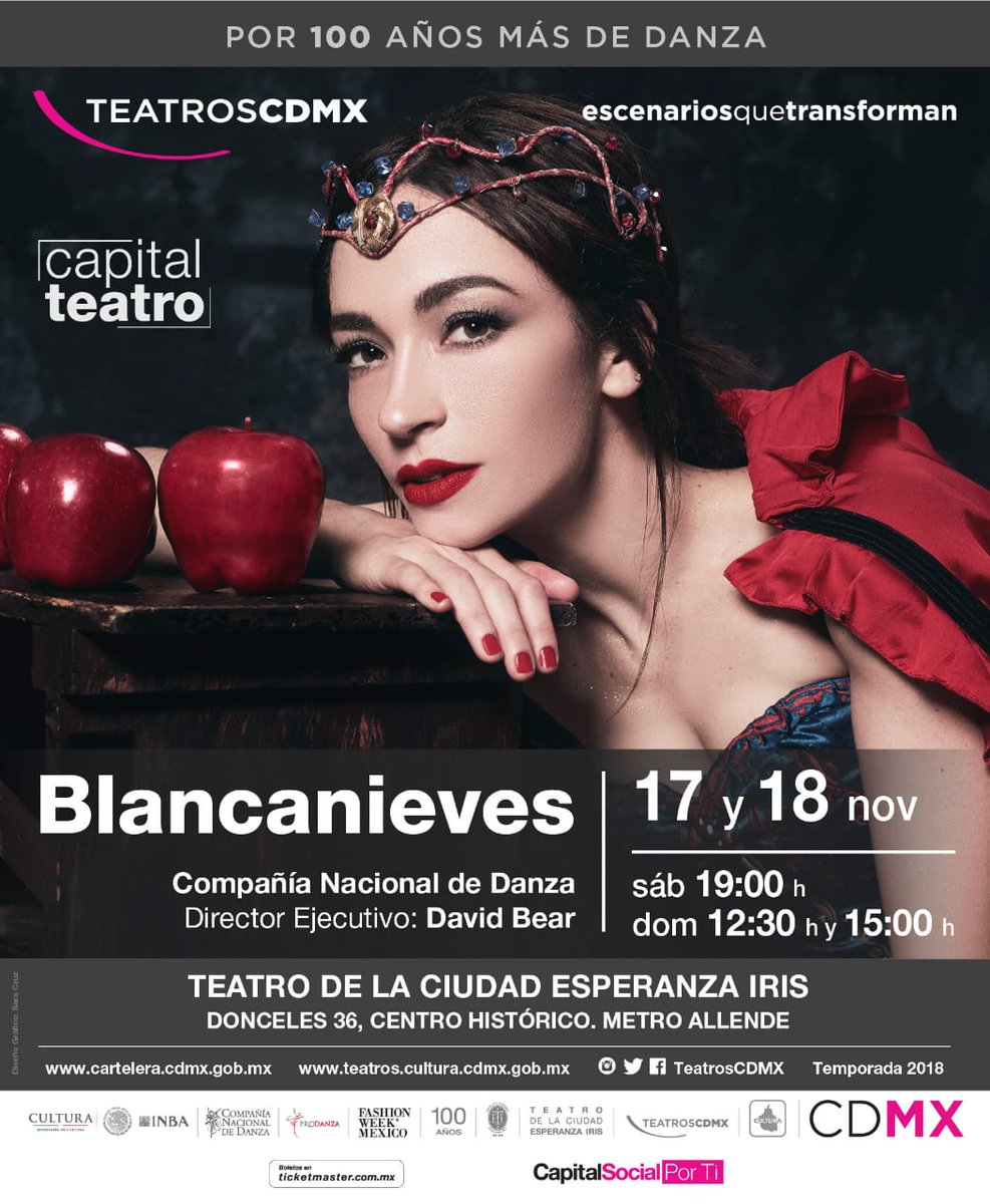 CNDanzaMX's tweet photo. #JuevesDeDanza | #EsAhoraONunca

📣 ¡Ya están a la venta los boletos para  #Blancanieves🍎 en el #TeatroDeLaCiudad!

No te pierdas este ballet contemporáneo que la CND y @TeatrosCDMX traen para ti

¡Pasa la voz!🎟️  https://t.co/Ee0dlnu72c

📸 @fashionweekmx https://t.co/LXdRo67lUR