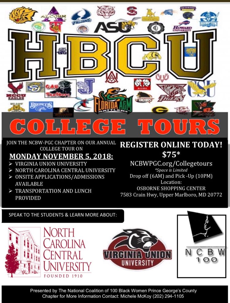 FDHS_2019's tweet photo. Seniors, this is an opportunity to explore these hbcu colleges. Register ASAP(Limited space)! And there’s ONSITE ADMISSIONS!! https://t.co/zUJYO31wtB