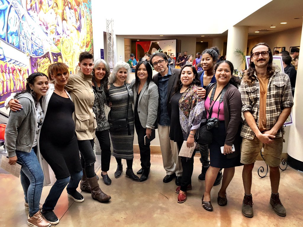 bcc_pres's tweet photo. Unveiling ceremony of new mural, From Incarceration to Liberation, at #SFSU. Congratulations to #juanaalicia, #tirsogaraiza, #berkeleycc student artists from the #truecolorsmuralproject! What an inspiring and powerful collaboration with #sfsuprojectrebound! https://t.co/EQ2vwHNBgY