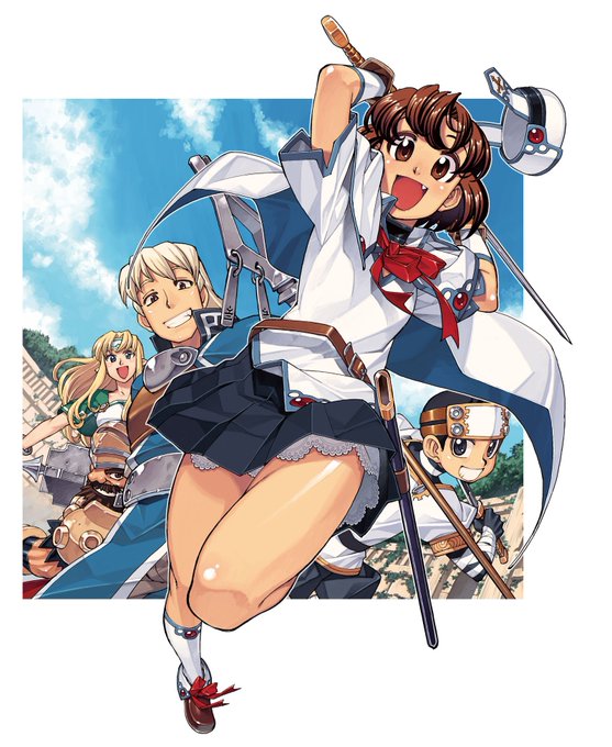 過去の仕事絵貼り 2006年7月発行の輝け!へっぽこ冒険譚1の表紙絵 とにかくこの頃の着色は濃い目 