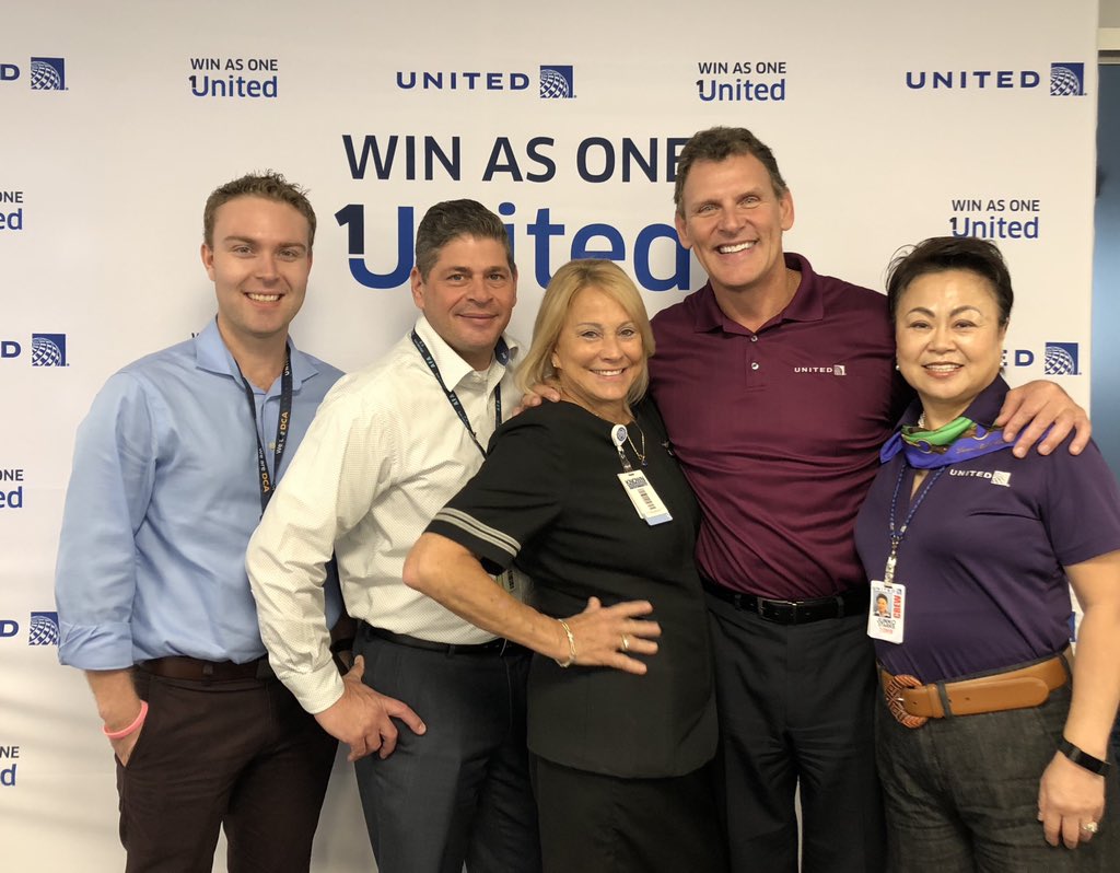 #WeAreUnited Making the rounds of the inflight bases to celebrate the first week of flying as One United. Great vibes in every location!