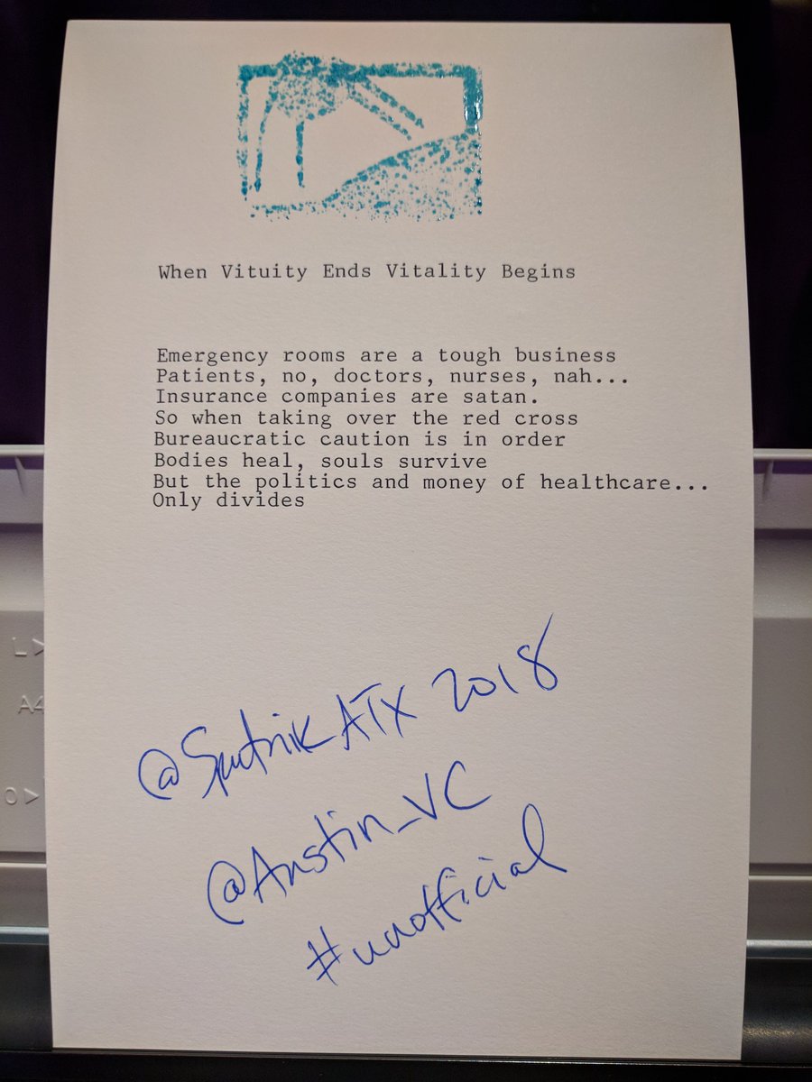Austin_VC's tweet photo. More #bizpoetry at the #unofficial #ASW18 #startupcrawl after-party with @SputnikATX https://t.co/GowylvMY9a
