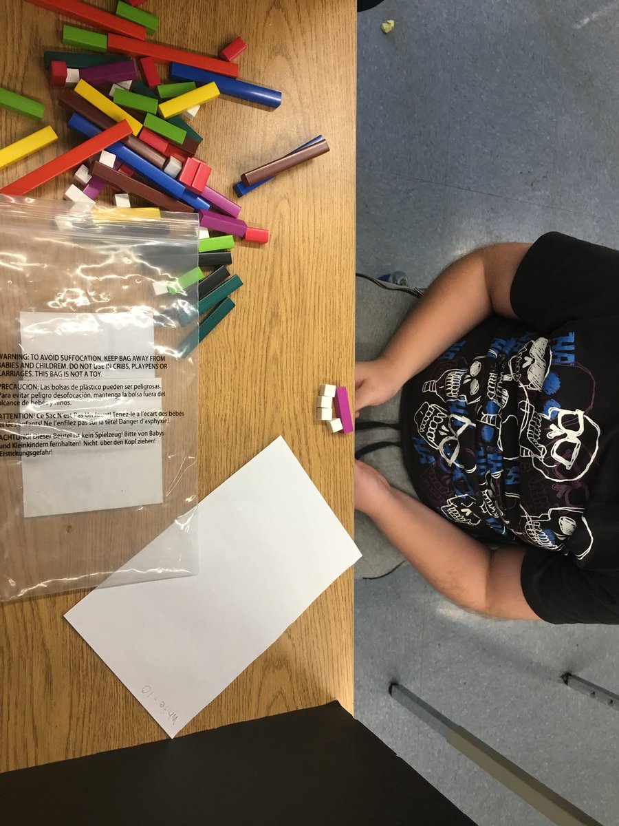 gagne_k's tweet image. Finding value using cuisinaire rods! What is the value when “white”represents 100? 1000? #thinkingaboutmath #mathchallenge @BellviewBobcat