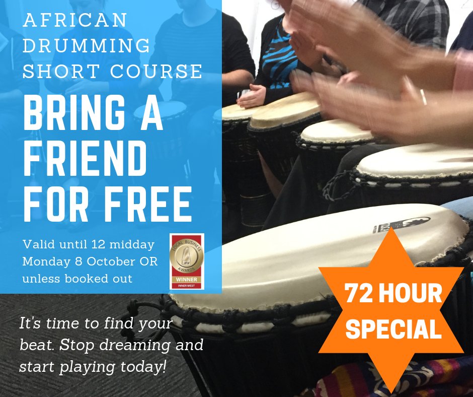[72 HOUR RED HOT SPECIAL] Bring a Friend for FREE - African Drumming - mailchi.mp/1a39e5621aeb/7…