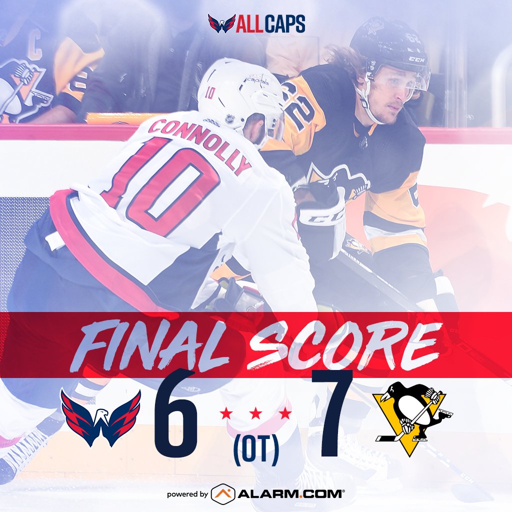 Capitals's tweet image. Caps start the season 1-0-1 #ALLCAPS 

Final Score powered by @AlarmDotCom: 7-6