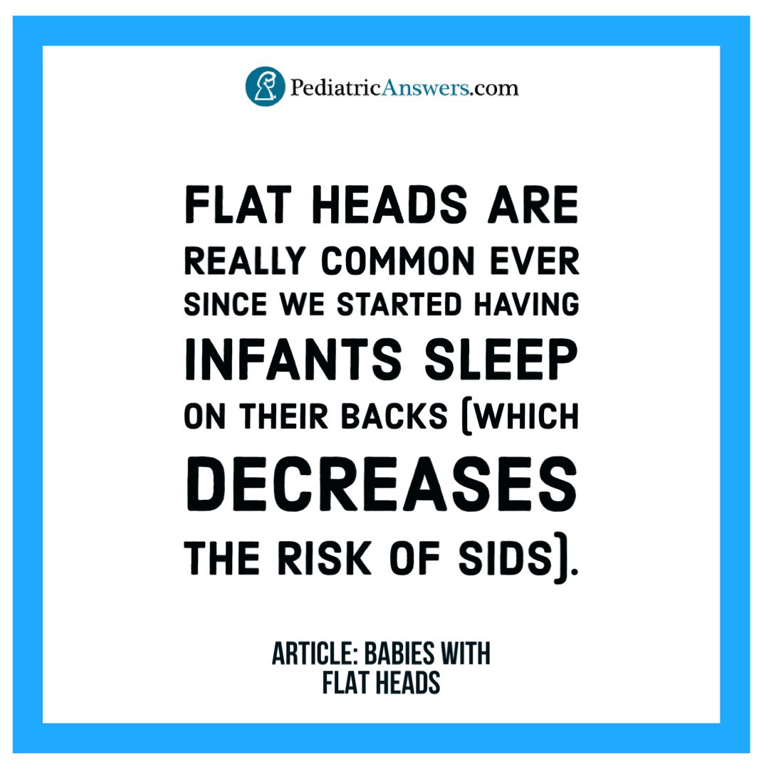 PediatricAnswer's tweet image. There isn’t a week that goes by that I don’t see a baby with a flat head. The medical term for it is plagiocephaly (we like these fancy terms, it makes us feel smart).

•
Link in bio, or ow.ly/pRUx30m6Ir1
•

#flathead #babies #infant #skull #healthcare #health #parents