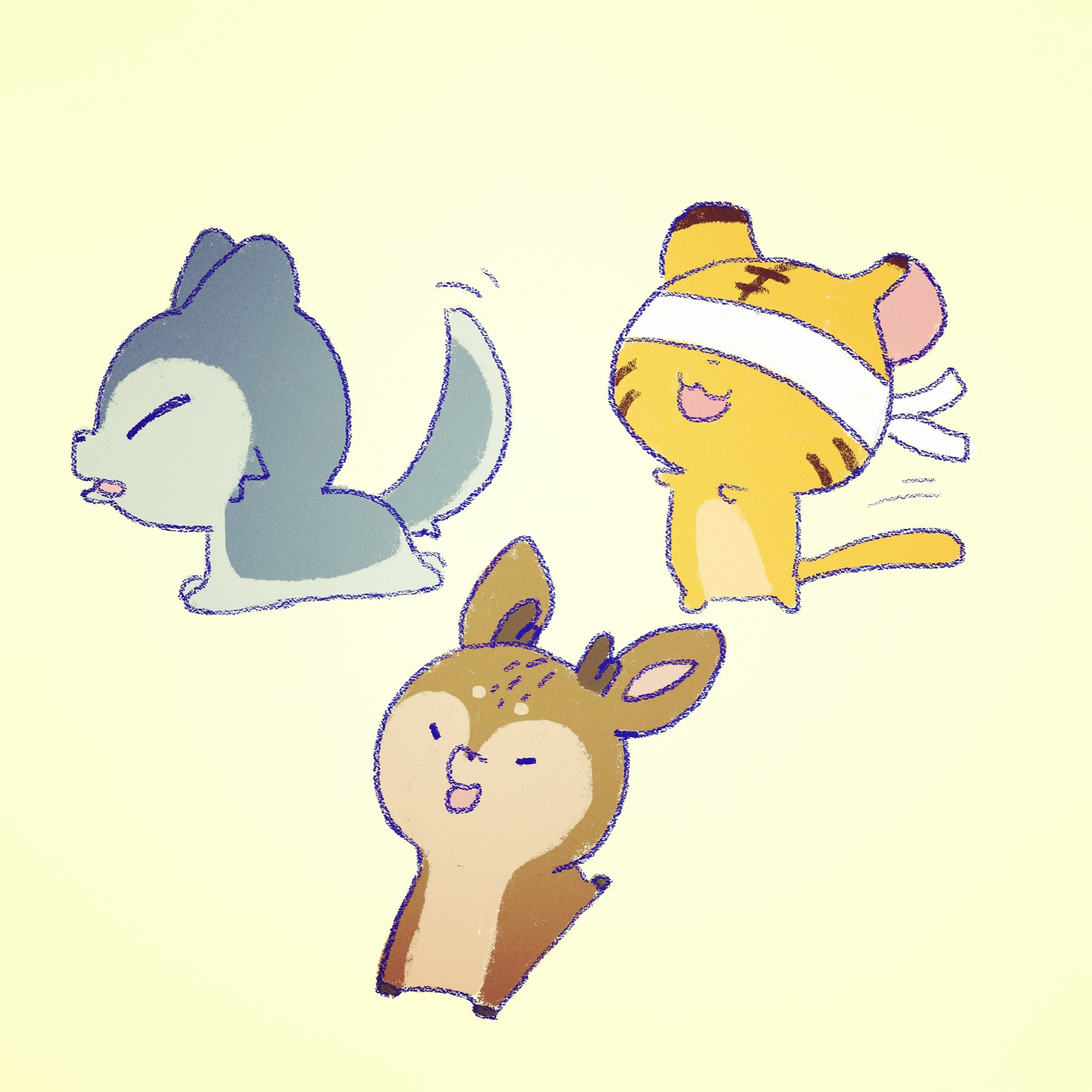 啊 動物 Ar Twitter 鬼抓人 鬼ごっこ Fun Play Game Kid Children Happy Time Enjoy Childhood Illustration Manga Character Gallary イラスト スケッチ イラストレーター 鬼ごっこ 子供 遊ぶ ゲーム 楽しい 面白い フォロー 可愛い