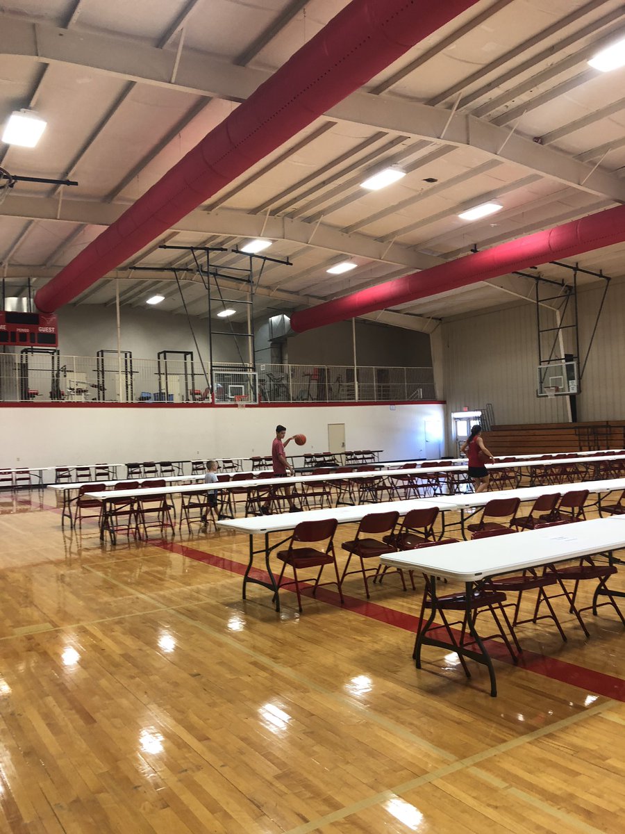 We are hosting a College &amp; Career Fair for Axtell High School!Tomorrow, this gym will be filled with colleges all over the state along with individuals who have committed to take time out in their busy day to talk to our students about their career!