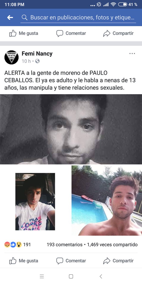 sritaevelina's tweet photo. Tengan cuidado todas las familias con éste enfermo, se llama Paulo Ceballos profesor de educación física, se contacta con pibas menores de edad, manipula, insulta y abusa. 
#Moreno
Hay 28 testimonios hasta ahora en la cuenta de #FemiNancy. https://t.co/5O9icm4KWK
