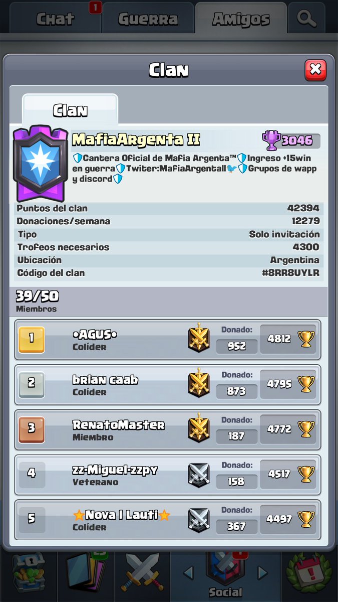 🎉Felicidades 🎉
Por las ganas que le ponen y llegar a liga legendaria poniendo altos huevos ! 🎉🔥
<a href="/MafiaArgentall/">Mafia Argenta II</a>