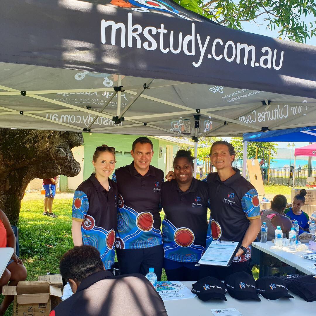Mayi_Kuwayu's tweet photo. Great to partner with the TI Deadly Runners at the 2018 TI Running Fest. A busy stall at the Torres and Cape Health Expo with Study Ambassadors Jack ‘ninja warrior’ and @ElsieSeriat assisting and encouraging community members with filling out a survey. #ourculturescount https://t.co/b480CO3Jhr