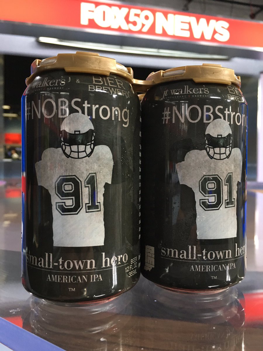 DanSpehler's tweet photo. After the game on @FOX59 we’ll tell you more about the new “small town hero” beer honoring Noblesville teacher Jason Seaman, who intervened in May’s school shooting. Way to go Mr. Seaman! #NOBStrong https://t.co/f1H21YPcpn
