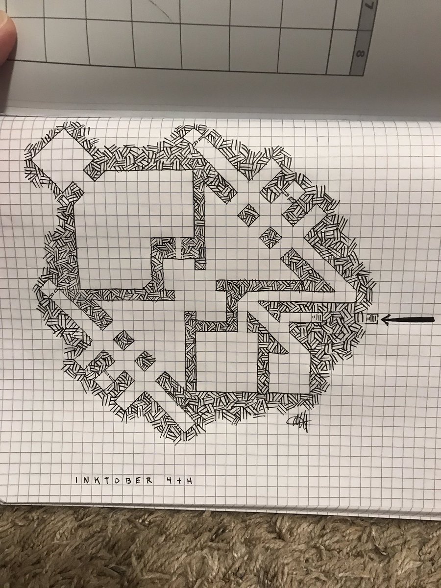 NorrinRaddBruh's tweet photo. Attempting to do a map for #inktober I will miss some days but it’s a fun excercise. #dnd #dnd5e #dmstuff
What would this be and who/what would call this home? https://t.co/lKwFEi7TjB
