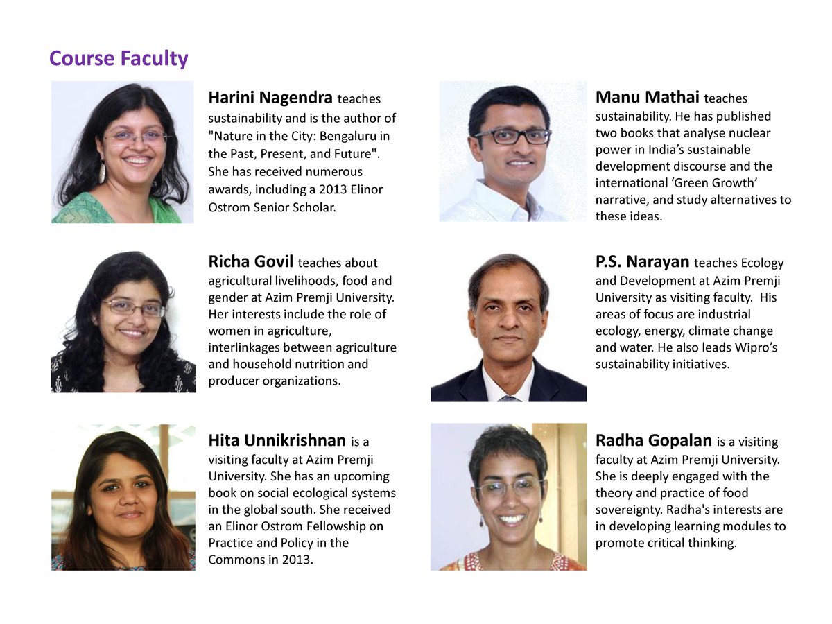 HariniNagendra's tweet photo. Enroll in our 6 week course on Exploring #Sustainability in the Indian Context w/ a great team of faculty @azimpremjiuniv. Last iteration for 2018 begins Oct 12. For more details, and to register, send an email to sustainability.online@apu.edu.in https://t.co/3ricDVCjb1