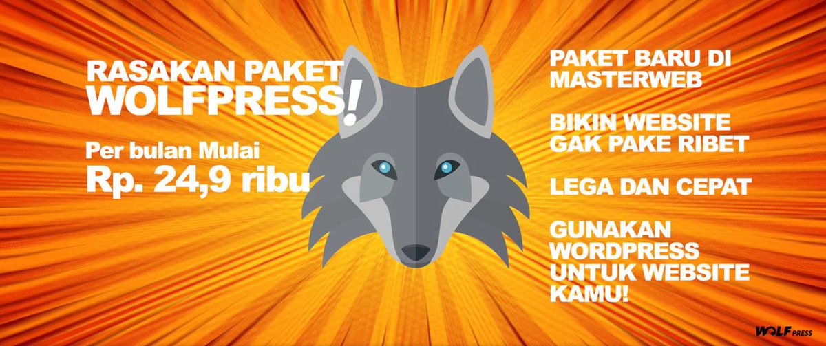masterwebnet's tweet photo. Masih jaman bikin website ribet??, di WOLFPRESSin aja!!!
.
.
#masterwebnetwork #newproduct #sharedhosting #wolfpress #domain #domainidmurah #domainidgratis #plesk #wordpress https://t.co/ezgofUqyLg