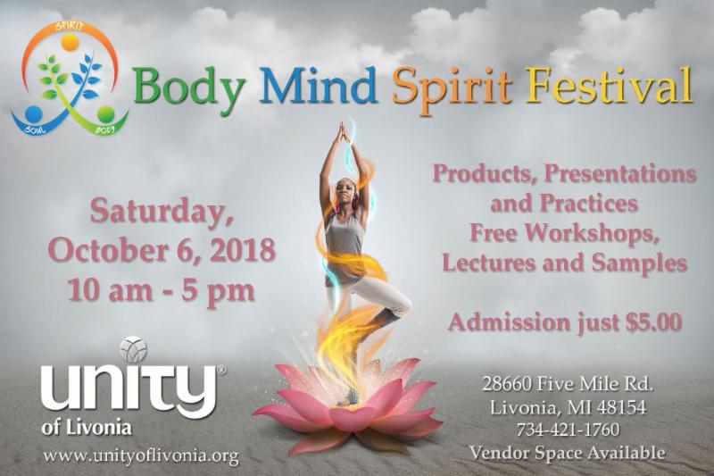 UnityofLivonia's tweet image. Don&apos;t Miss This Amazing Body Mind Spirit Festival conta.cc/2Q5AyYq