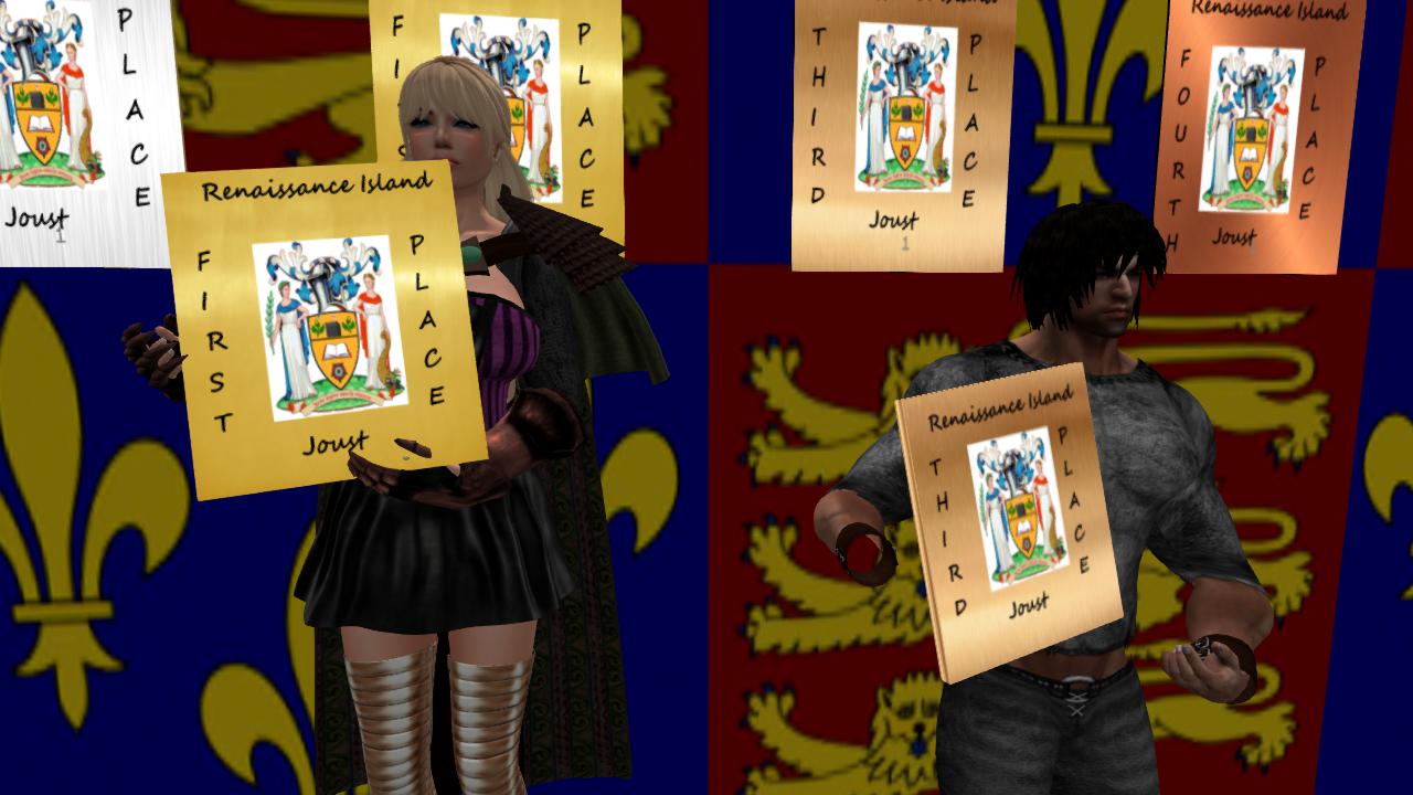 Congratulations to Rachel Windsong and Havagar. Two of the winners in the Jousting Tournament in Renaissance Island in Second Life! Congratulations to Rachel Windsong and Havagar. Two of the winners in the Jousting Tournament in Renaissance Island in Second Life!